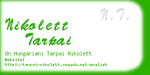 nikolett tarpai business card